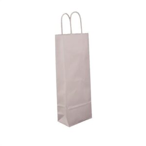 Χάρτινη Τσάντα για Φιάλη Ποτού Λευκή 14x8x39cm Kraft