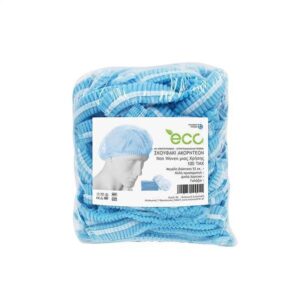 Σκουφάκι Ακορντεόν μιας Χρήσης ECO Premium 52cm Γαλάζιο 100τμχ