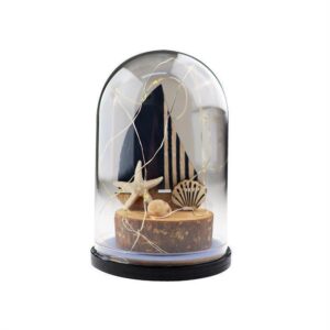 Καράβι Ξύλινο Επιτραπέζιο Διακοσμητικο με Φωτισμό LED 9x15cm