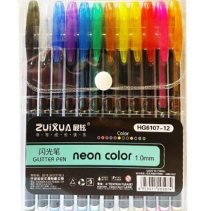 Glitter Στυλό Rollerball με Neon Χρώματα 1.0mm ΣΕΤ 12τμχ