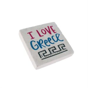 Κεραμικό Μαγνητάκι Σουβενίρ 5x5 I love Greece