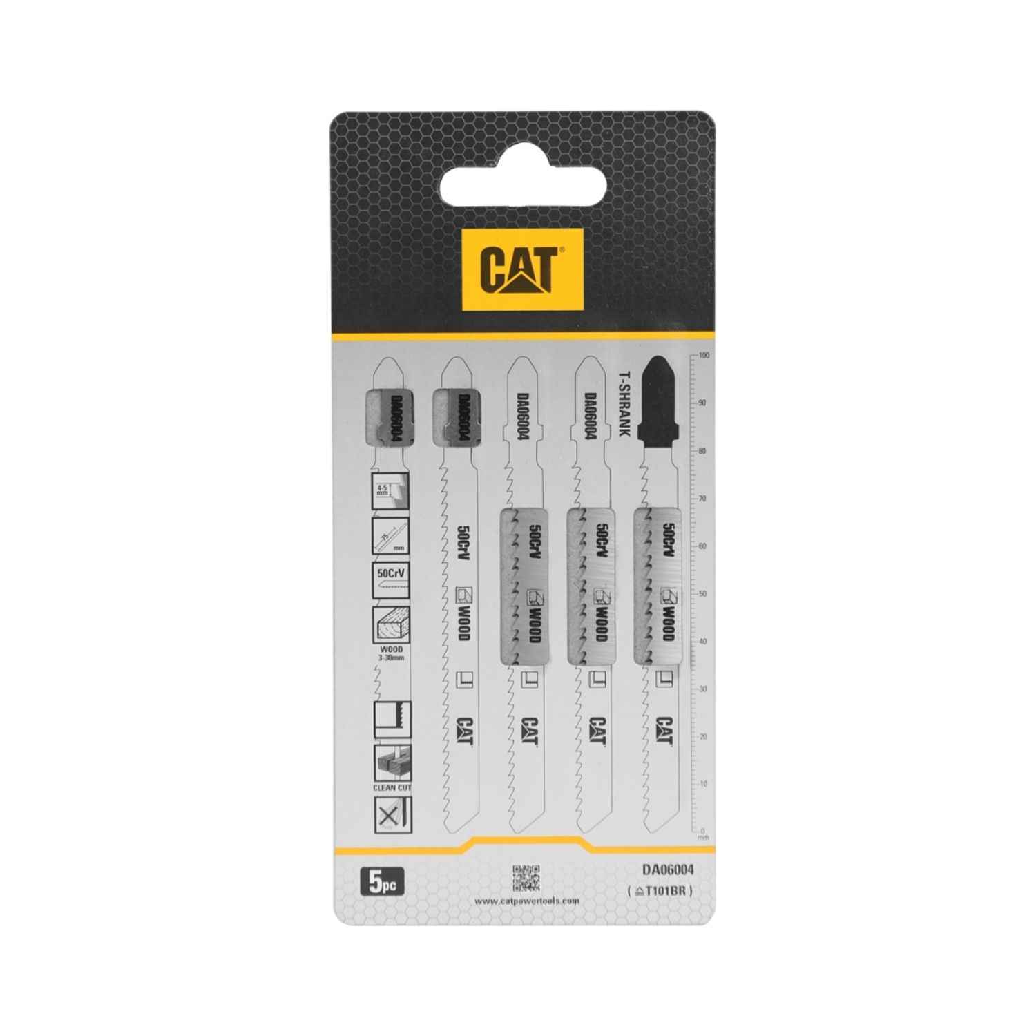 CAT Lama sega legno 100mm T101BR set:5pz. DA06004