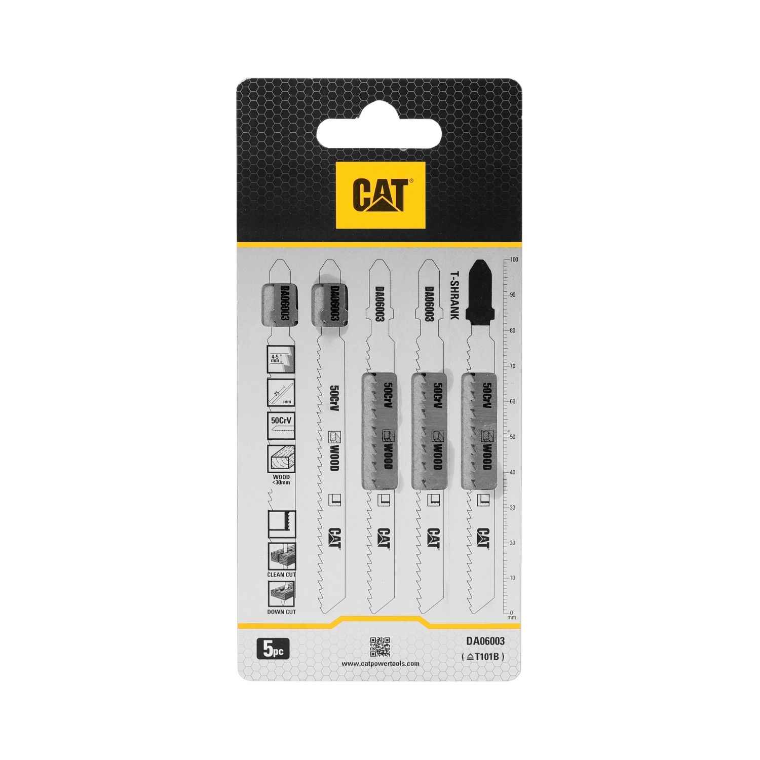 CAT Lama sega legno 115mm T101B set:5pz. DA06003