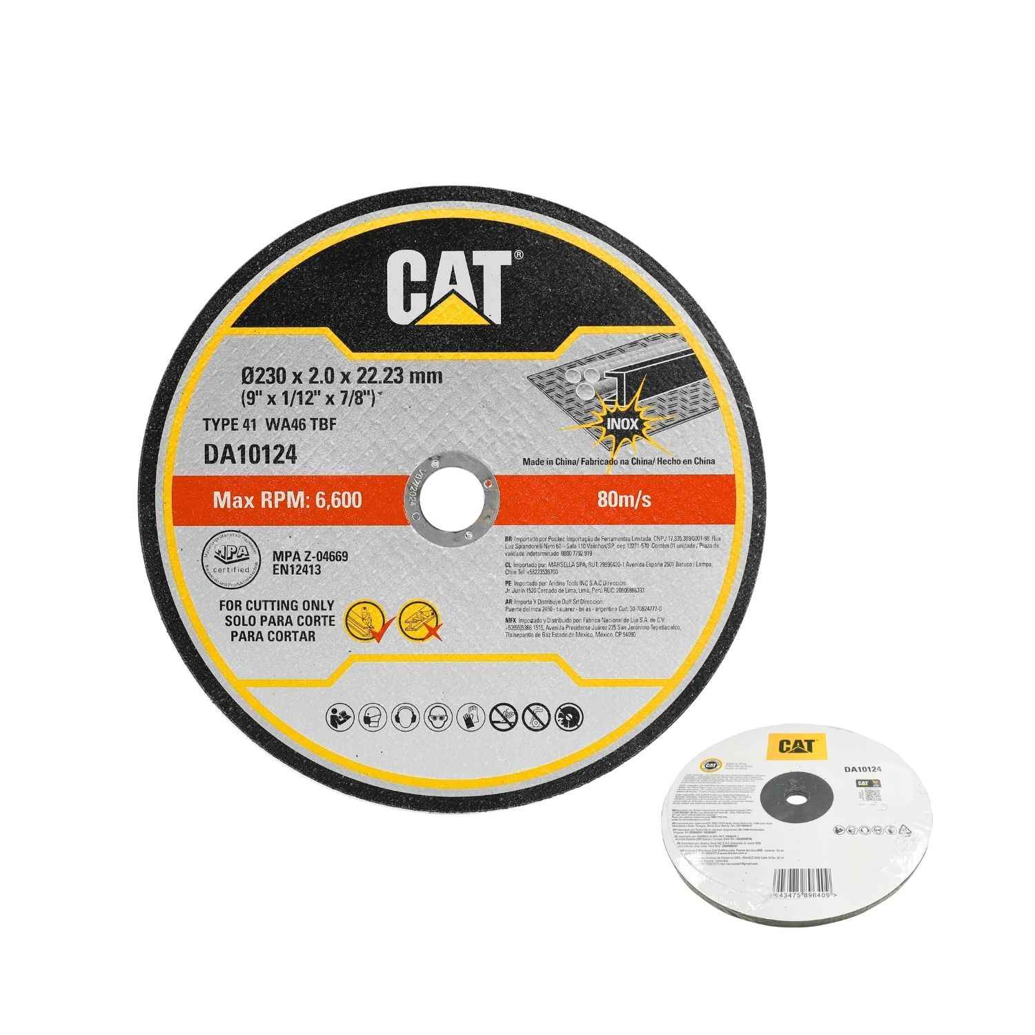 CAT Disco da taglio inox 230x2mm set:5pz. DA10124 (prezzo/pezzo)