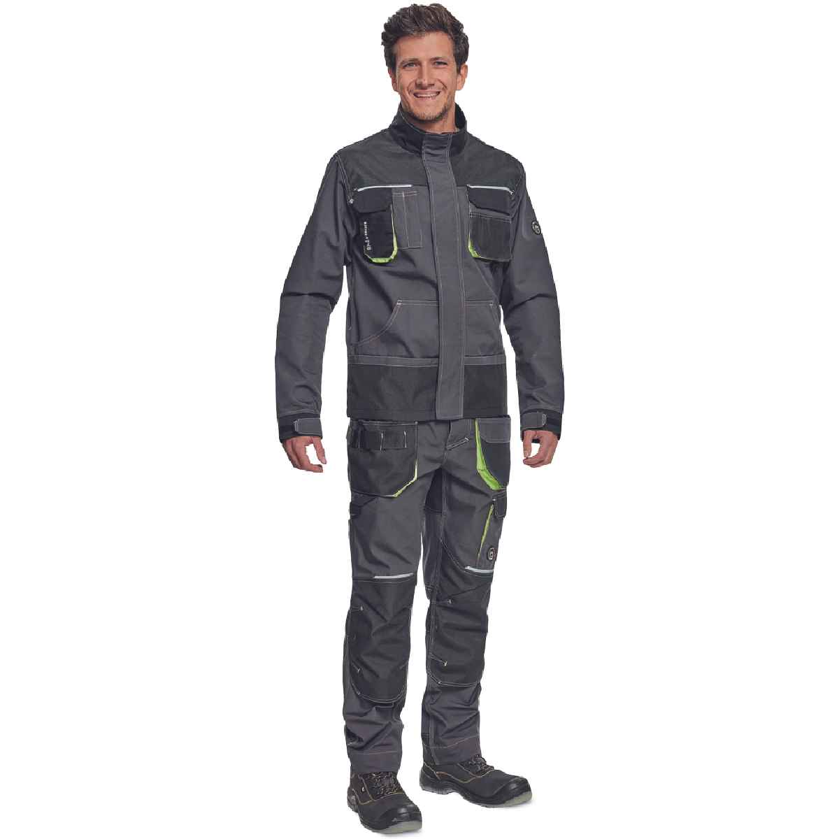 ΜΠΟΥΦΑΝ ΕΡΓΑΣΙΑΣ GREENDALE ΑΝΘΡΑΚΙ/ΛΑΙΜ 65%poly-35%cott, 270 g/m² No 54/L - Image 2