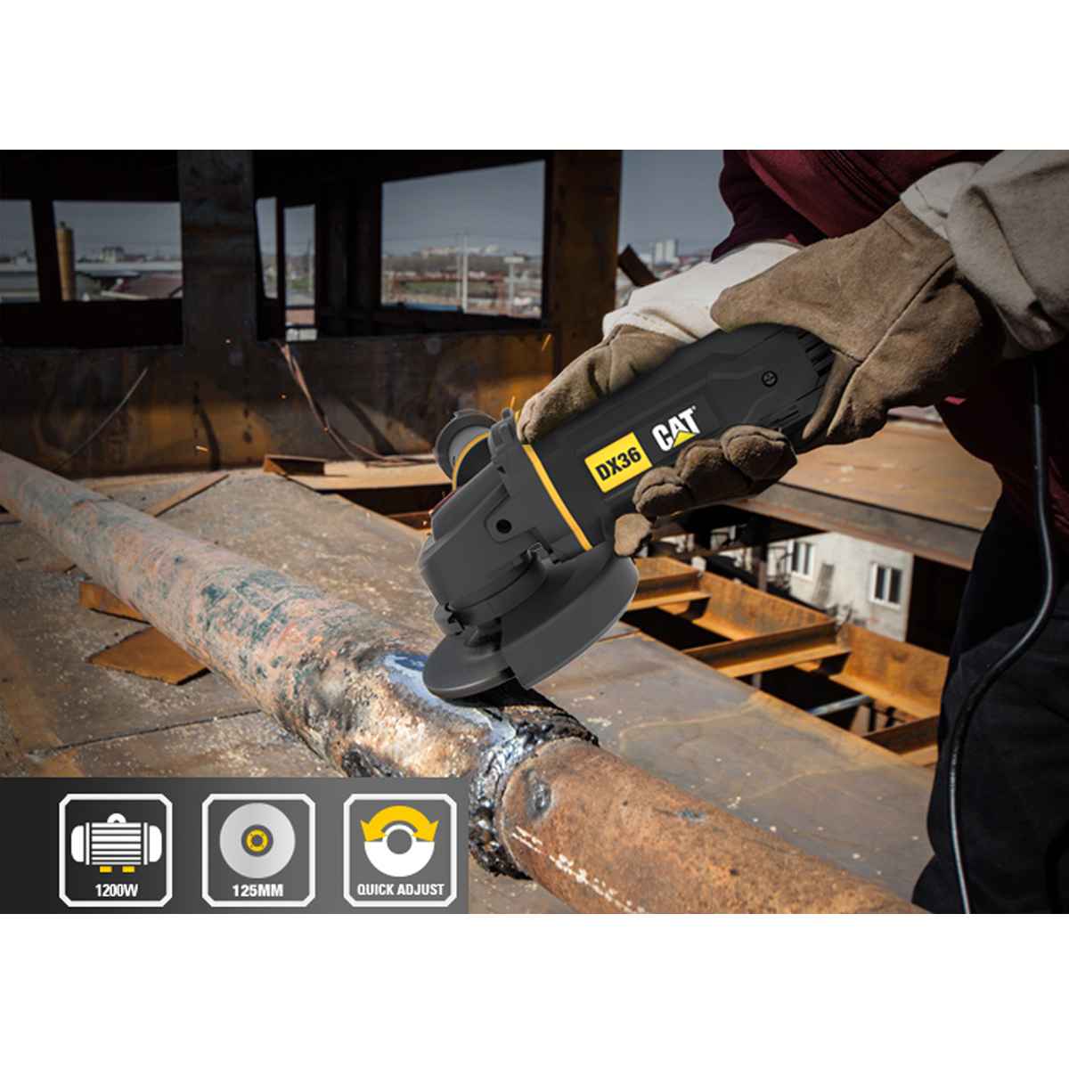 CAT Γωνιακός τροχός 125mm 1200W DX36 - Image 3