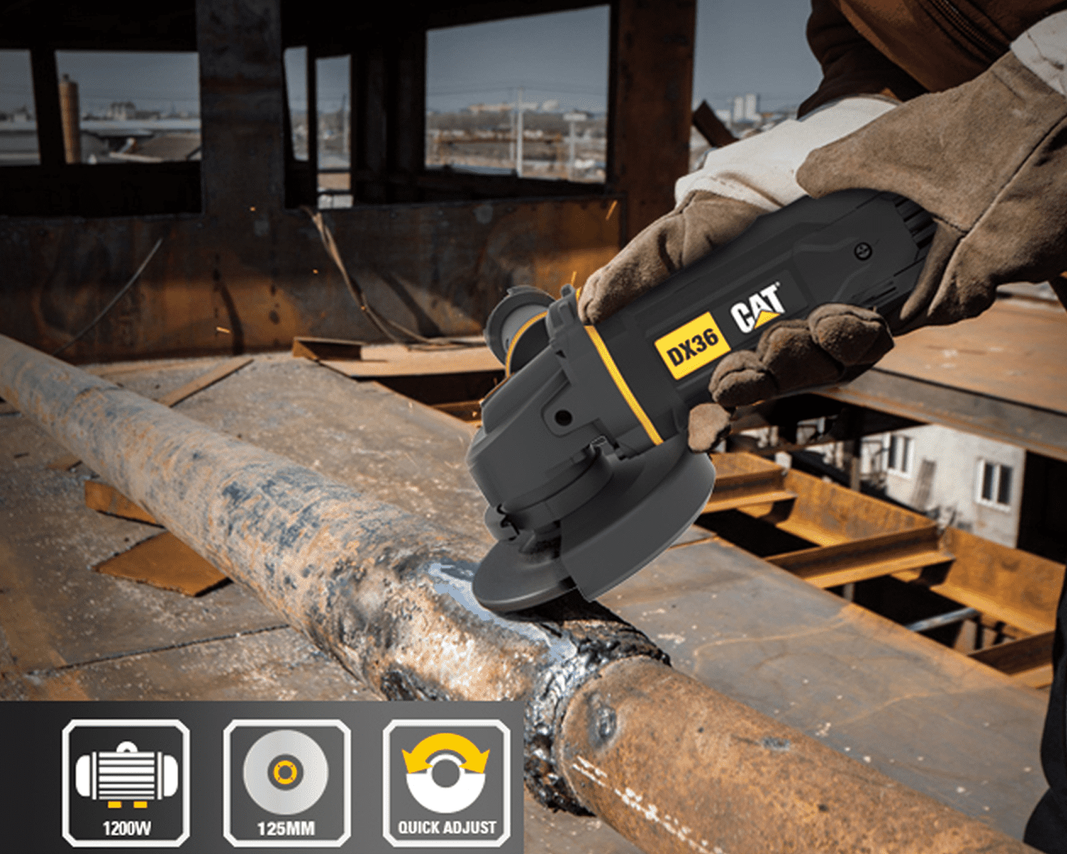 CAT Γωνιακός τροχός 125mm 1200W DX36 - Image 6