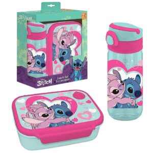 Σετ 2 τεμ Stitch  Φαγητοδοχείο 800ml & Παγούρι  500ml Φαγητοδοχείο 800ml, Παγούρι με Καλαμάκι 500ml Stitch 00056109