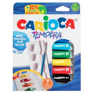 Σετ 7 Τέμπερες Παλέτα & Πινέλο Carioca 7x10mL Carioca 40011
