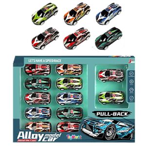 Σετ 12τεμ die Cast 7.5cm Pull Back 36x25x4cm ToyMarkt 902279