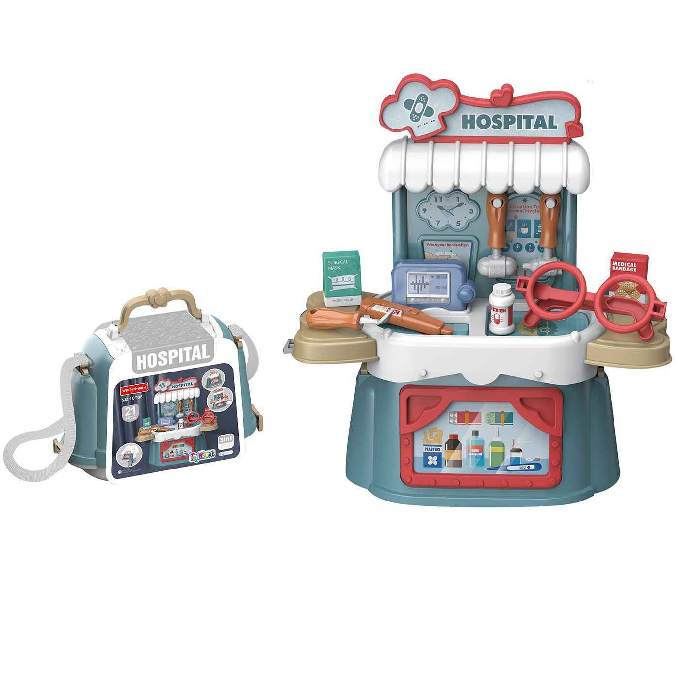 Βαλιτσάκι Hospital 21 τεμ 23x18x10cm ToyMarkt 913285