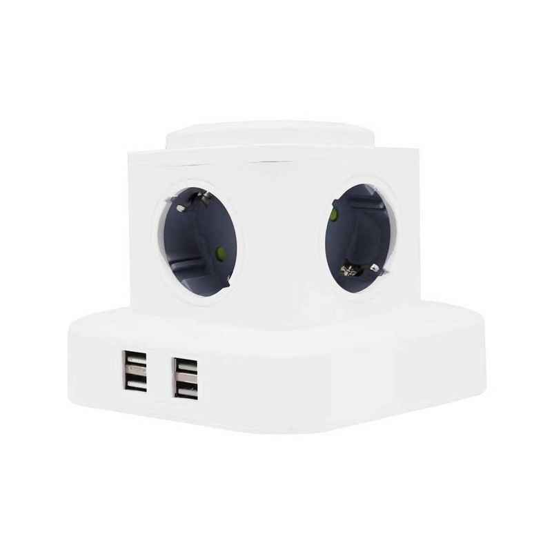 Multipresa verticale 4 posti - Schuko - 4USB - 3m - RC-G4P - 004239