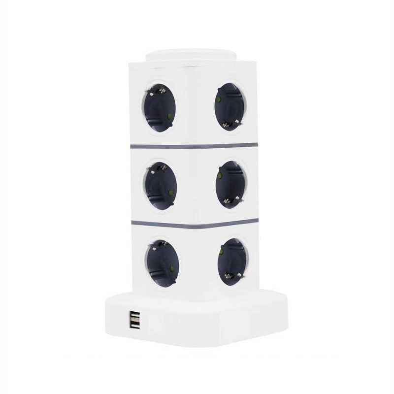 Multipresa verticale 12 posti - Schuko - 2USB - 3m - RC-G12P - 012135