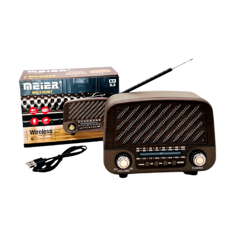 Radio retrò ricaricabile - MD-1302BT - 020108 - Marrone scuro