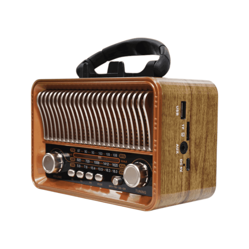 Επαναφορτιζόμενο ραδιόφωνο Retro με ηλιακό πάνελ - MD-1232BTS - 020115 - Gold