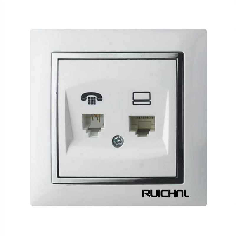 Presa linea telefonica e rete - Incasso - RC3619RJ11+RJ45 - 068172