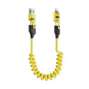 Καλώδιο φόρτισης & data σπιράλ - 4in1 - Fast Charge - X204 - 27-65W - 102048 - Yellow