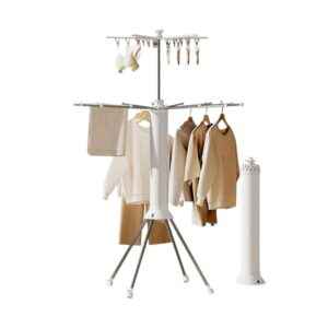 Πτυσσόμενη κρεμάστρα δαπέδου & απλώστρα ρούχων τροχήλατη - 12003-2 - 114272