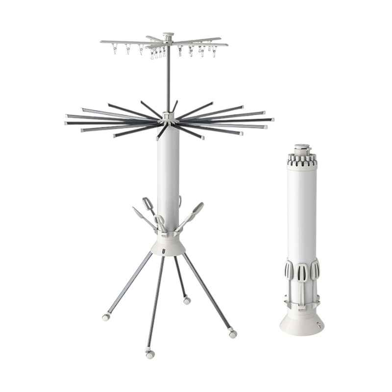 Πτυσσόμενη κρεμάστρα δαπέδου & απλώστρα ρούχων τροχήλατη - 12001-3 - 114258