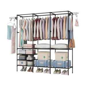 Κρεμάστρα δαπέδου με ράφια 3 στηλών - YH6602-3 - 114333 - Black