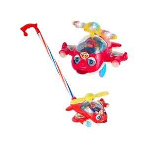 Συρόμενο παιχνίδι Αεροπλανάκι με φωτισμό - 701 - 117276 - Red