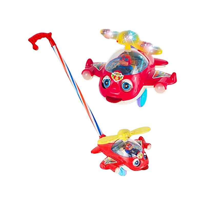 Συρόμενο παιχνίδι Αεροπλανάκι με φωτισμό - 701 - 117276 - Red