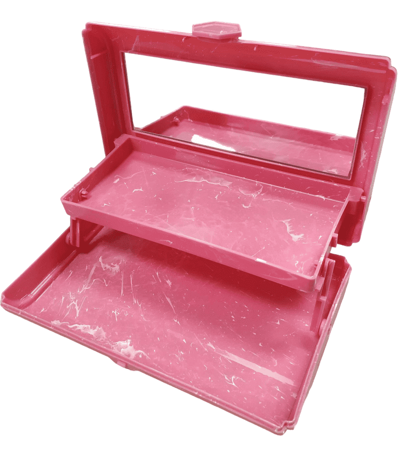 Scatola organizzatrice per trucco con specchio - 575 - 121064 - Fucsia