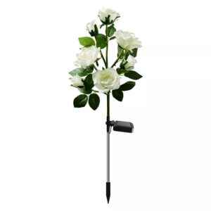 Φωτιζόμενα διακοσμητικά λουλούδια LED με ηλιακό πάνελ - 2pcs - 150289 - White