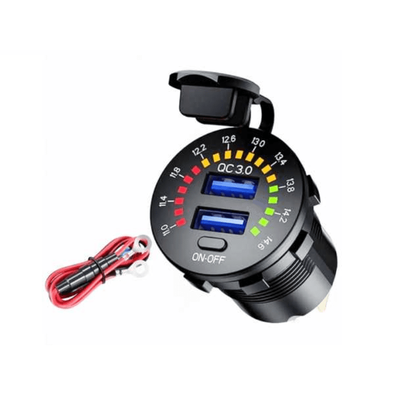 Porta di ricarica USB veicolare fissa con voltmetro - Quick Charger - 1540405/06 - 507935