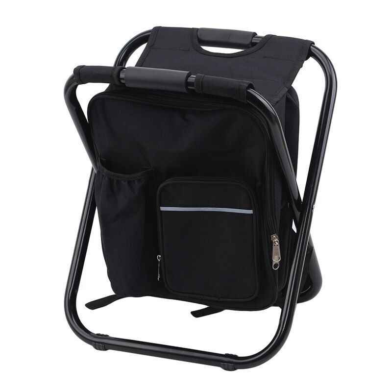 Πτυσσόμενο σκαμπό και σακίδιο camping - 1344 - 170105 - Black