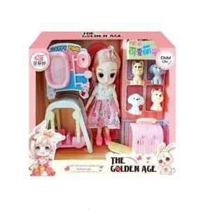 Σετ κούκλα Vintage με κατοικίδιο & αξεσουάρ - A810056 - 215349