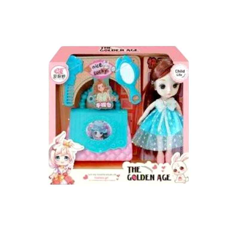 Σετ κούκλα Vintage με αξεσουάρ ομορφιάς - A810026 - 215355