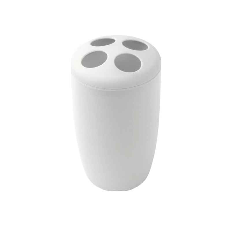 Custodie per spazzolini da denti in plastica set da 5 pezzi - Bianco - 21542