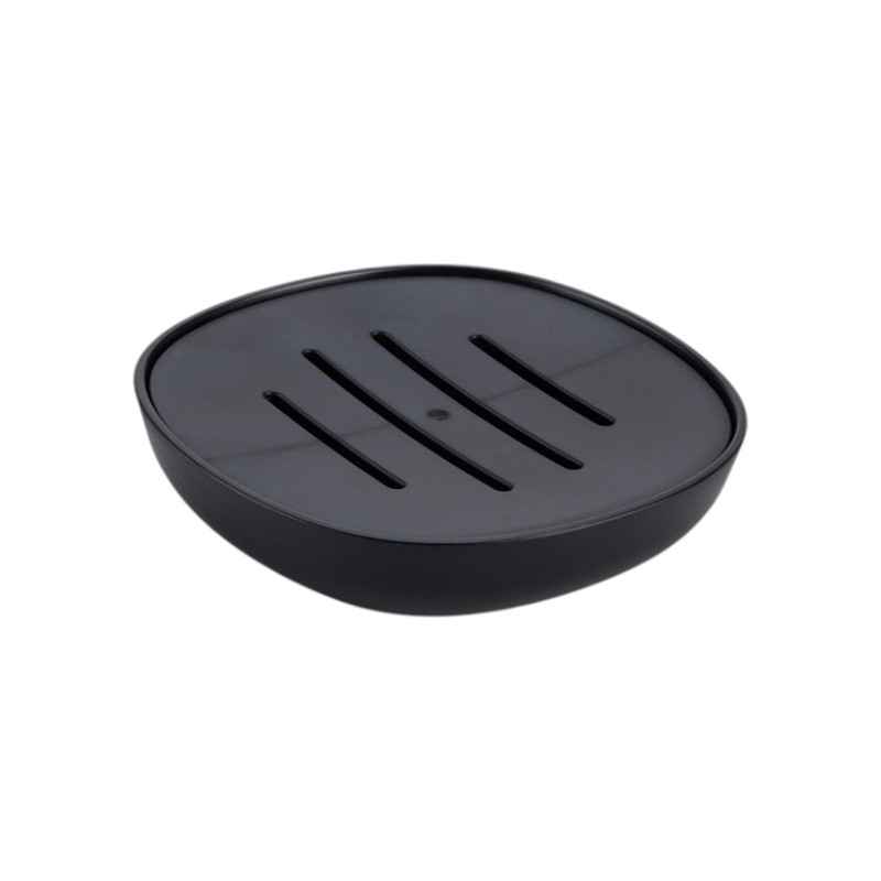 Portasapone da bagno in plastica set 9X - Nero - 21772