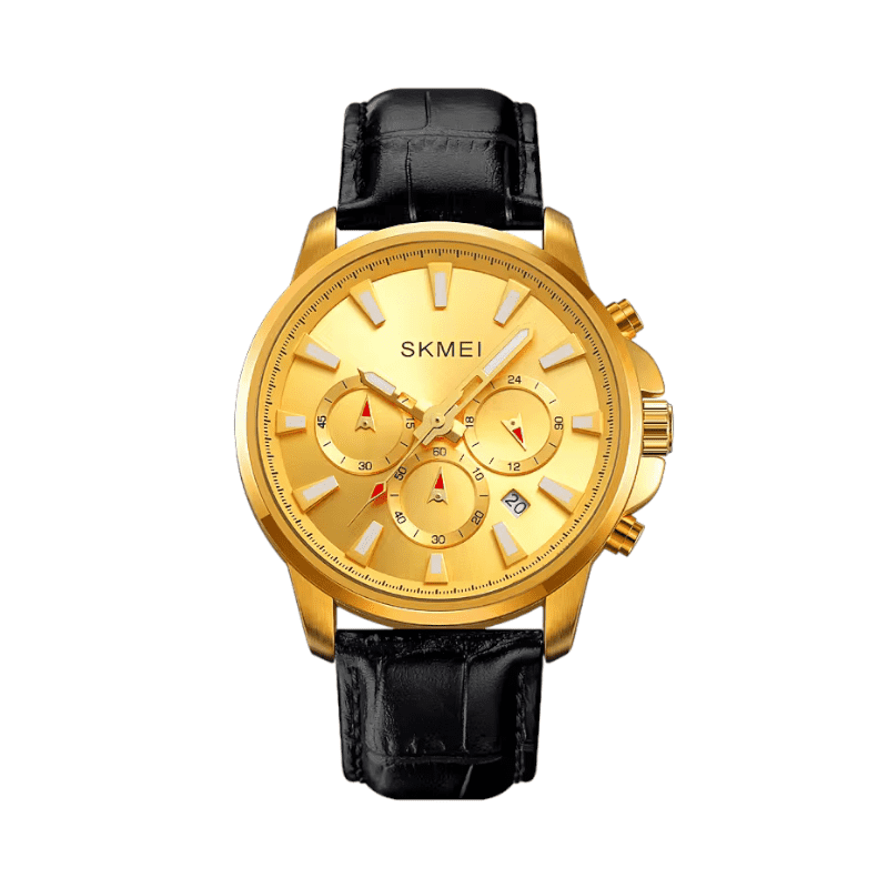 Orologio da polso analogico – Skmei - 2071 - Oro/Pelle Nera