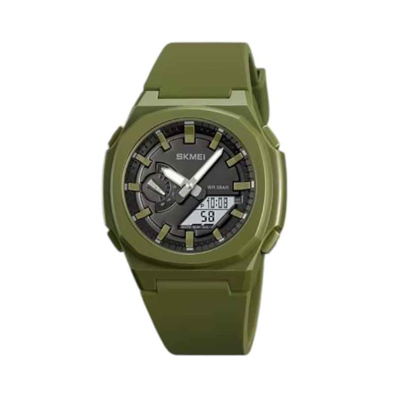 Ψηφιακό/αναλογικό ρολόι χειρός – Skmei - 2091 - Green/White screen