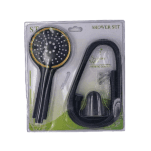 Telefono doccia con spirale e opzioni di pressione - 1,5 m - Nero - 23077