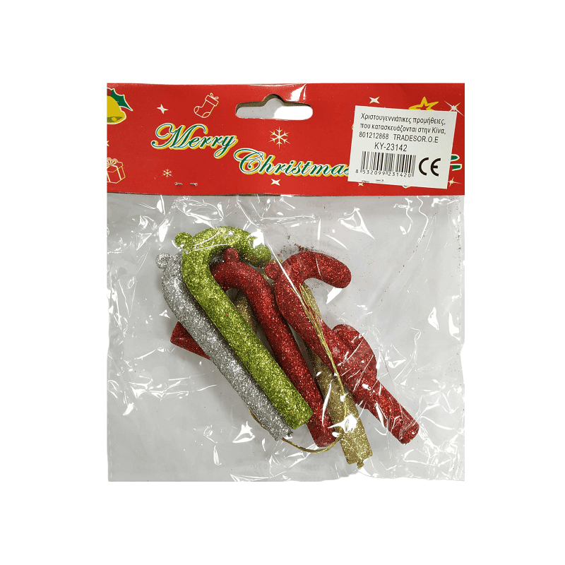 Set di decorazioni natalizie - Lecca-lecca a bastoncino - 9cm - 6 pezzi - 231420