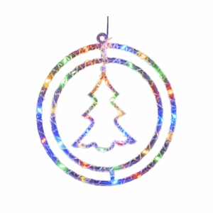 Χριστουγεννιάτικο φωτεινό διακοσμητικό 3D LED κρεμαστό - Έλατο - 2pcs - 272306 - RGB