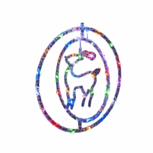 Χριστουγεννιάτικο φωτεινό διακοσμητικό 3D LED κρεμαστό - Ελάφι - 2pcs - 272311 - RGB