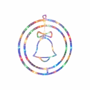 Χριστουγεννιάτικο φωτεινό διακοσμητικό 3D LED κρεμαστό - Καμπάνα - 2pcs - 272312 - RGB