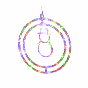 Χριστουγεννιάτικο φωτεινό διακοσμητικό 3D LED κρεμαστό - Xιονάνθρωπος - 2pcs - 272313 - RGB