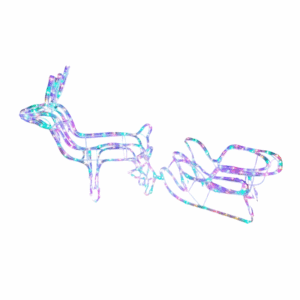 Χριστουγεννιάτικο φωτιζόμενο ελάφι με έλκηθρο LED - 272383 - RGB