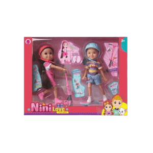 Set di bambole con monopattino e accessori - 55857 6 - 305166