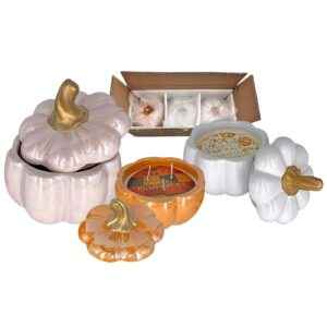 Κερί Αρωματικό σε Κεραμική Κολοκύθα 16x15cm 480g net 1800g Μεικτό Homie 57507