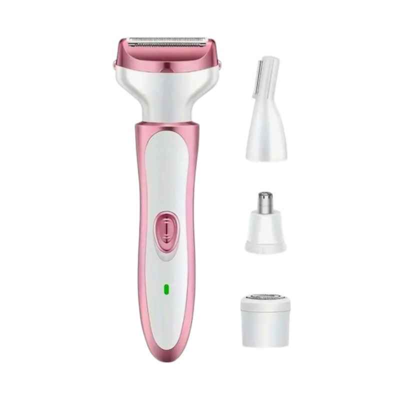 Ξυριστική μηχανή προσώπου-σώματος - 4 in 1 - KM-7114 - Kemei - Pink