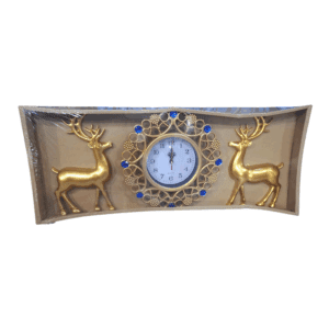 Orologio da parete con decorazioni di cervi - 3 pezzi - 907-5 - 390752 - Oro