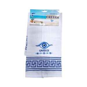 Πετσέτα ποτηρόπανο Souvenir με κέντημα - Σετ 12pcs - Greece - 416068