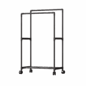 Τροχήλατη κρεμάστρα δαπέδου με ράφι παπουτσιών - YX9108-1 - 522770 - Black