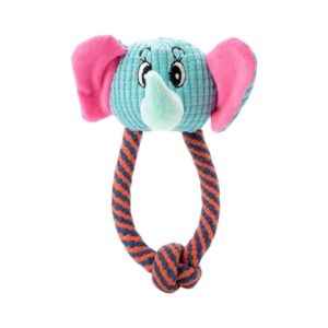 Λούτρινο παιχνίδι σκύλου ζωάκι με σχοινί - 21x13cm - 550757